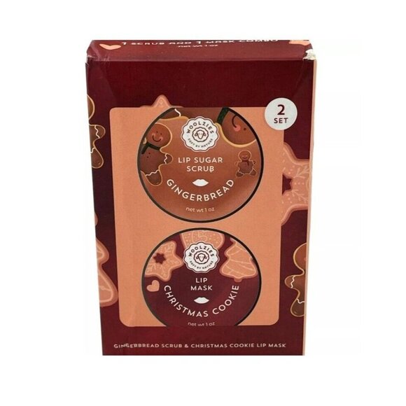 Woolzies Sugar Lip Scrub Mask Set Gingerbread Cookie Cruelty Free All Natural - Picture 1 of 6
